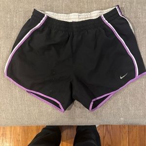 Nike Dri-fit shorts black size small black with white and purple